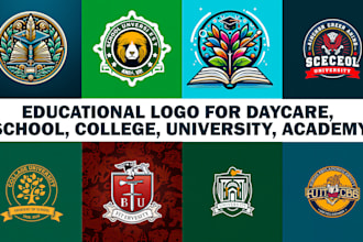 do educational logo for daycare, school, college, university, institute, academy