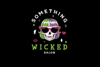 design slumber party salon identify women logo
