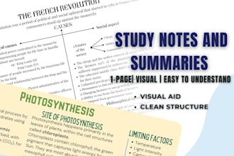 create clear study notes or summaries