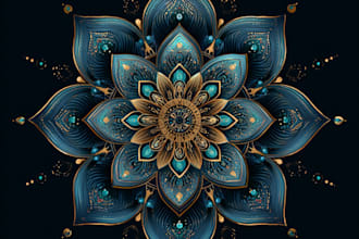 create geometry mystical, spiritual mandala logo for you