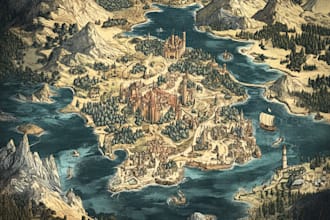draw fantasy map illustration