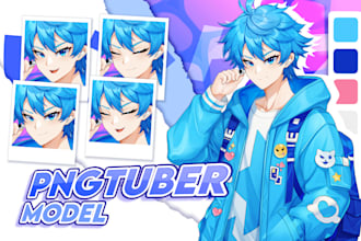 design png tuber and vtuber model in anime style for your stream