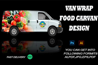 design caravan wrap, trailer wrap, van wrap, food caravan