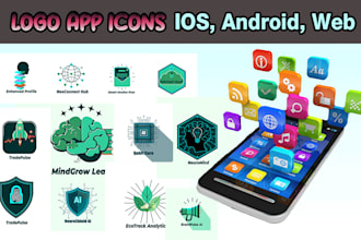 design a custom app icon logo for ios, android, and web apps