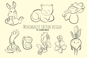 draw minimalist line art designs for tattoos