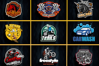 create motorcycle garage logo illustration design