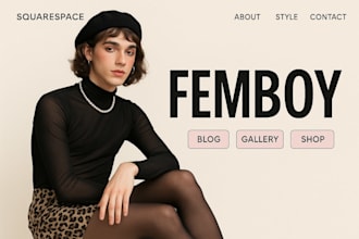 design a stylish squarespace femboy website with inclusive UX and SEO
