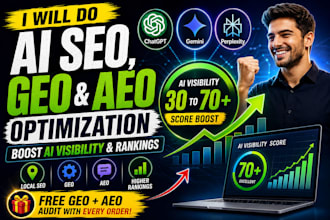 do ai SEO, GEO and aeo optimization to boost ai visibility score and rankings