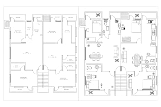 draft and redraw precise 2d architectural floor plans