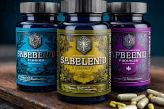 make label designs, supplement labels, and package designs