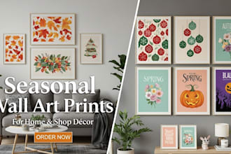 design stunning seasonal wall art prints that elevate home and shop decor