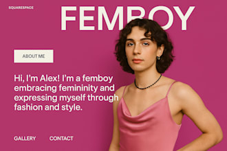 design a stylish and inclusive squarespace femboy website that stands out