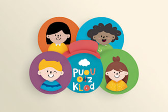 create logo for childcare kids, education and children