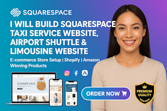 build squarespace taxi service website airport shuttlesle service limousine