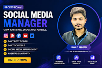 be your social media manager, creative social media post and content creator