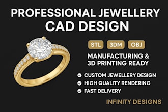 create professional jewellery cad design with stl files