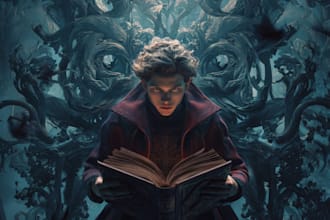 paint an original fantasy book cover design