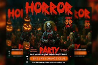do eye catching halloween party flyer design