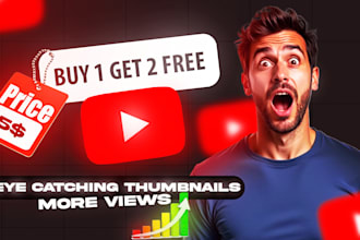 create three high crt thumbnails for you in 2 hours