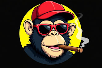 design outstanding monkey head logo in 12 hours