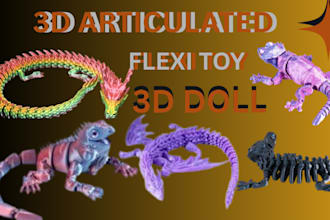 design 3d articulated model 3d action figure, 3d toy bjd figure