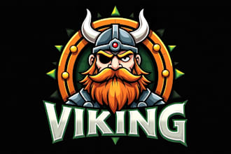 create an eye catching viking head logo design  for you in one day