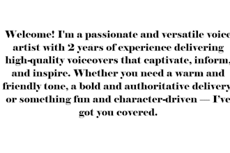 a professional voice artist