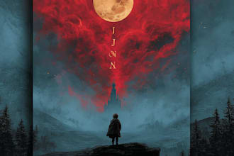 craft fantasy book cover design, thriller, dark book cover