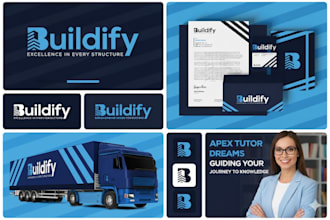 create business branding, brand identity, business logo with branding kit