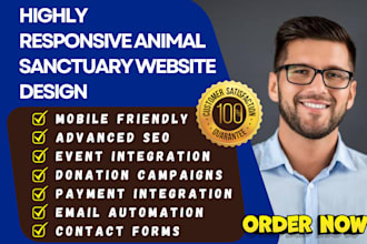 design animal sanctuary website animal rescue pet adoption wildlife care website