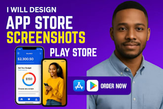 design app screenshots for app store and play store