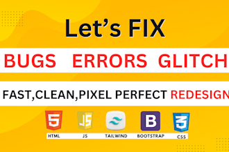 fix repair or redesign your responsive HTML CSS website