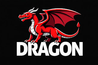 design outstanding angry dragon logo with express delivery