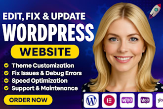 edit or update wordpress website, customise and modify wordpress
