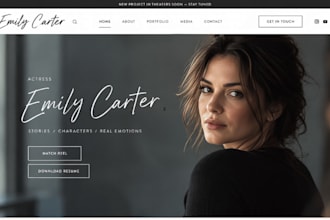 build squarespace actress website singer website teacher website coach website
