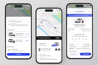 develop premium taxi booking app, carpooling app, car rental app, uber clone app