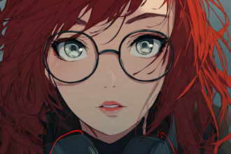 make anime drawing with anime art style character