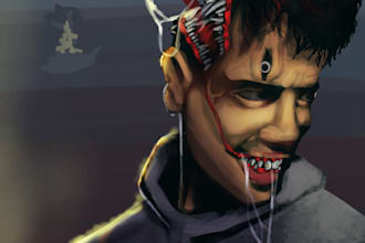 draw any digital cinematic poster illustration for you