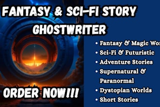 write fantasy, sci fi, supernatural, and adventure stories as your ghostwriter