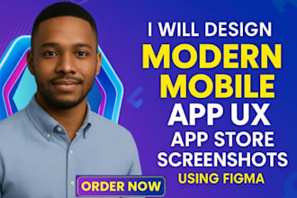 design modern mobile app ui ux app store screenshots using figma