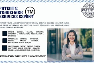 do patent search and patent drawing  trademark search office action registration