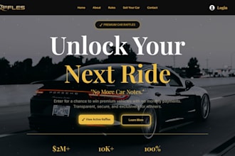 design raffle website, giveaway website, sweepstake website, competition website