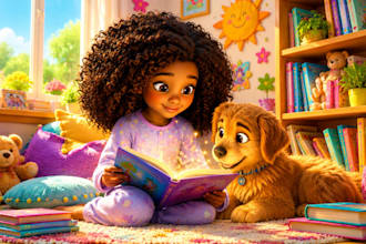 design children book illustration, 3d children story book illustration