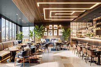 design 3d architectural visualization for restaurants and commercial kitchens