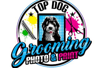 do good looking creative dog grooming business logo