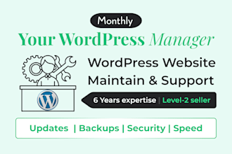 be your monthly wordpress website manager and wordpress website maintenance