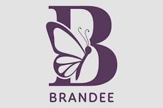 design a modern and elegant logo with a butterfly element