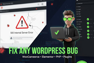 fix wordpress problem, wordpress debugging, woocommerce bug, elementor bug