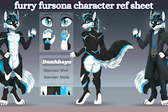 draw custom furry art, furry commissions, anthro oc, furry ref sheet, nsfw furry