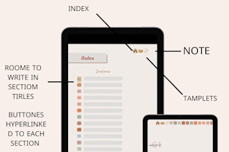 design professional digital planners, journals and notebooks with hyperlinks